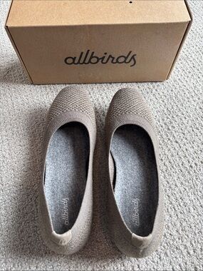 allbirds Tree Breezers Taupe Knit Slip-On Ballet Flats